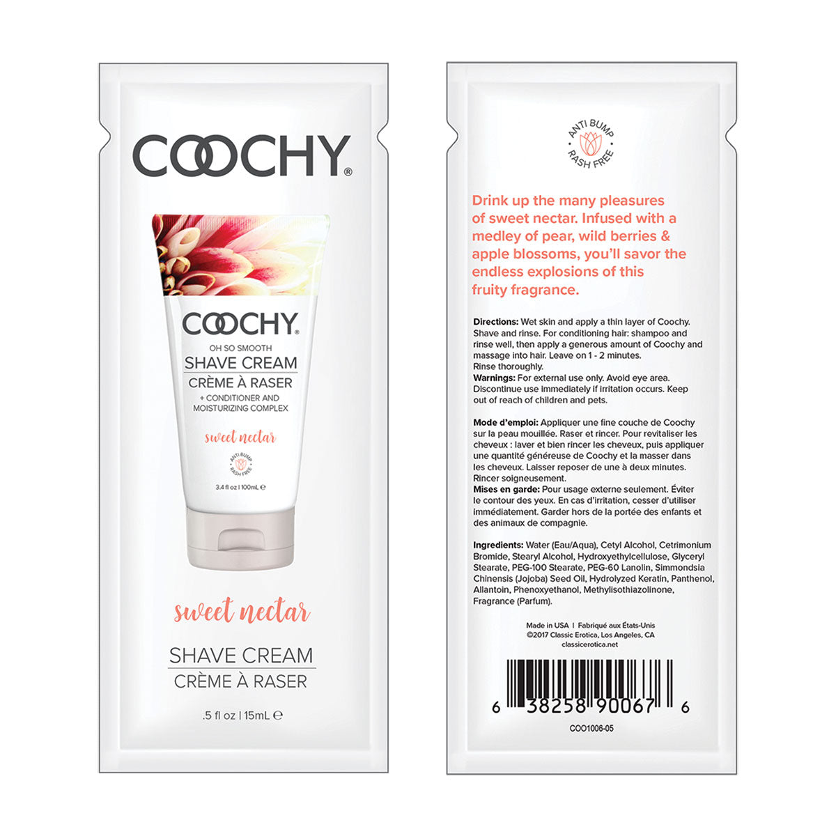 Coochy Shave Cream 15ml 24pc Display - Sweet Nectar
