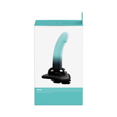 VeDO Duo Silicone Dildo with Harness Turquoise/Black