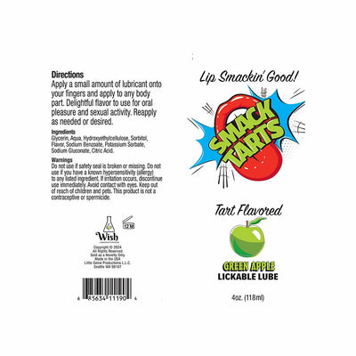 Smack Tarts Lick Sour GreenApple Lub 4oz