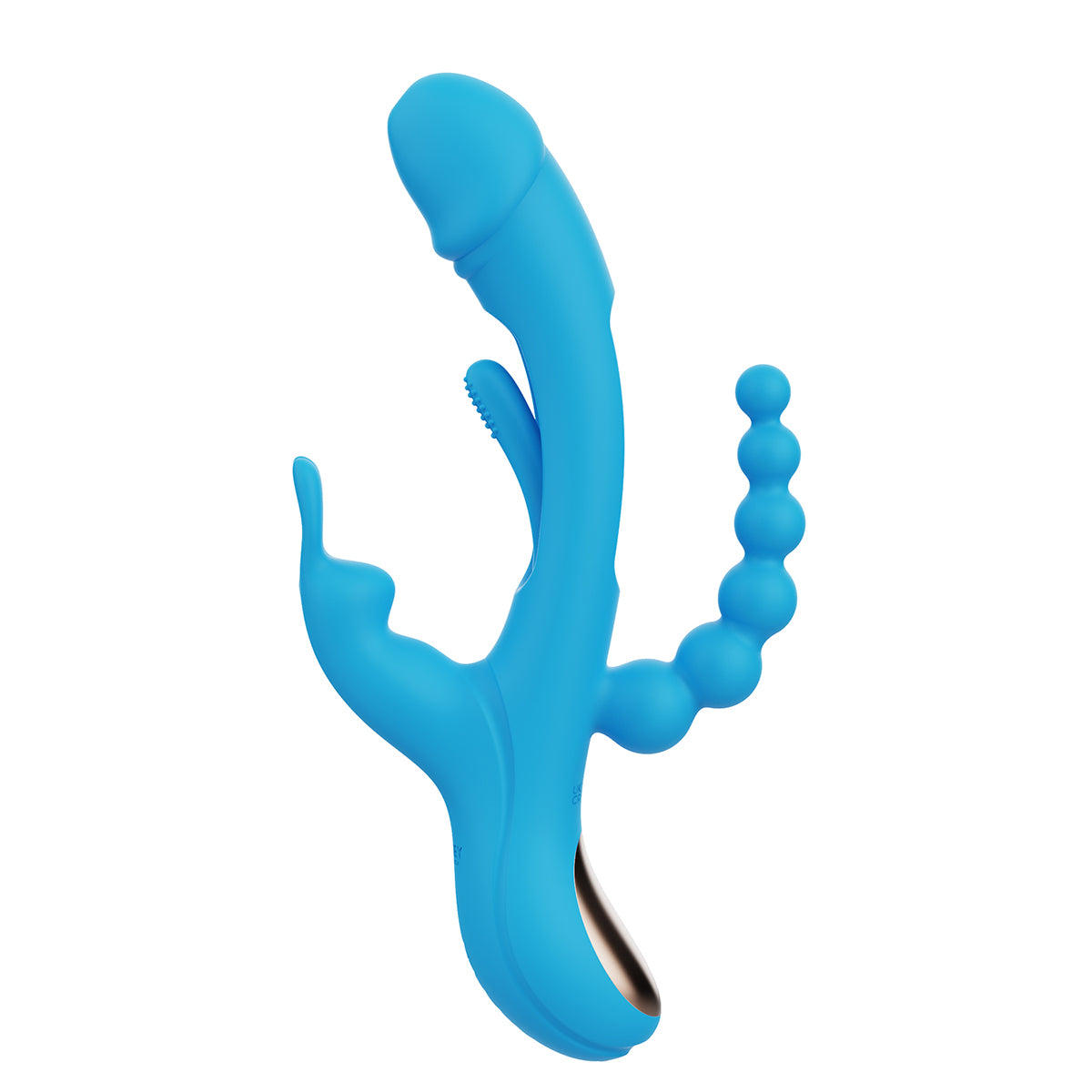 Honey Play Box Trilux Kinky Finger Rabbit Vibrator with Anal Beads Blue