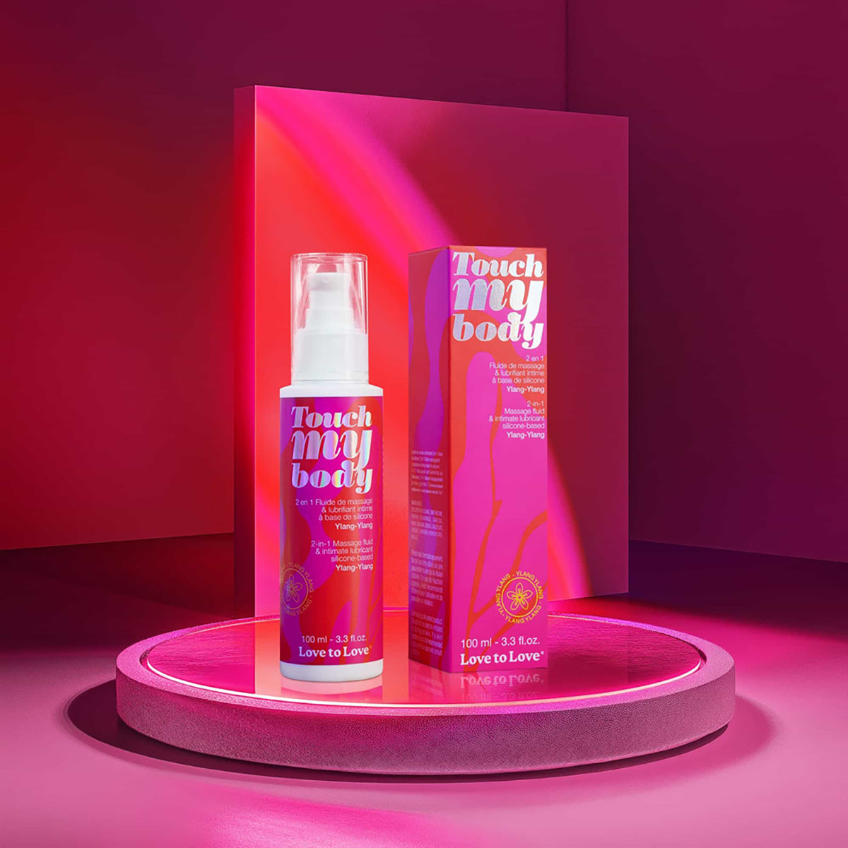 Love to Love Touch My Body 2-in-1 Massage Fluid & Intimate Lubricant Ylang-Ylang 3.3 oz.