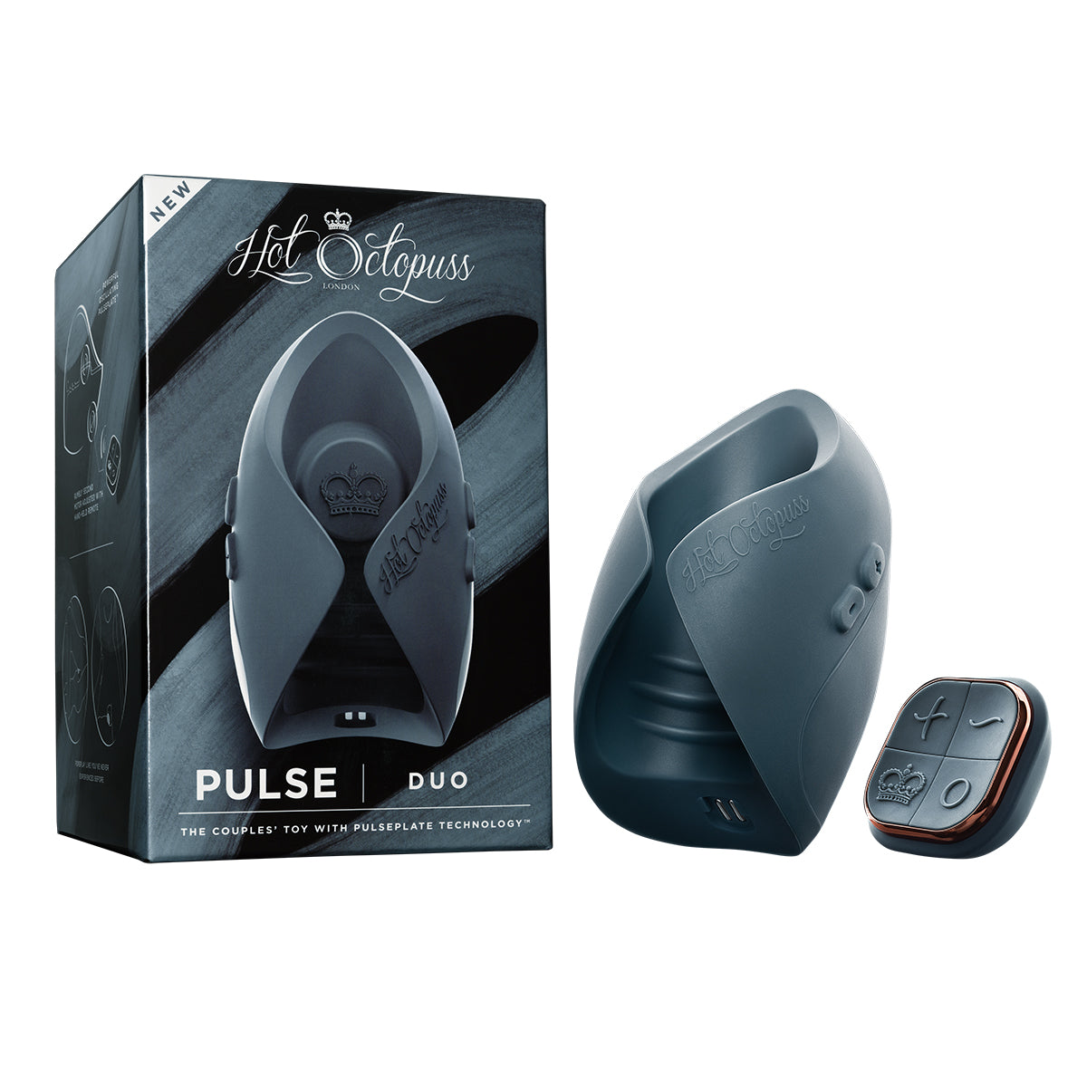 Hot Octopuss Pulse Duo Rechargeable Remote Control Vibrating Stroker Blue