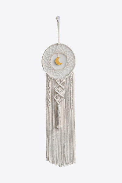 Bohemian Hand-Woven Moon Macrame Wall Hanging