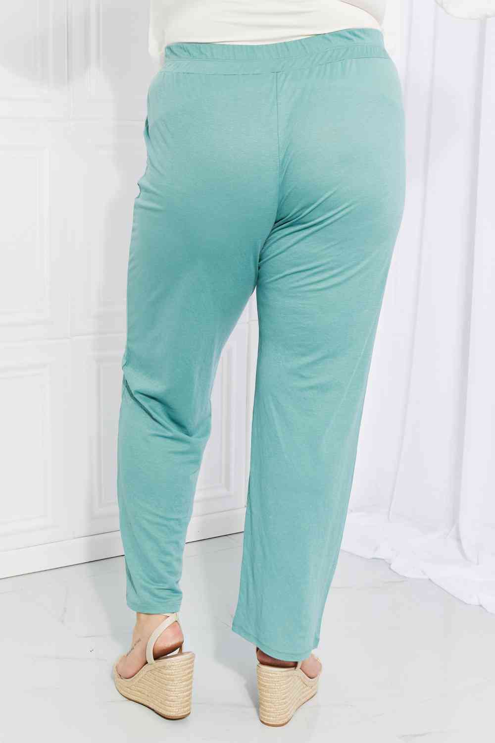 Blumin Apparel Take Me Away Full Size Straight Leg Pants in Seafoam