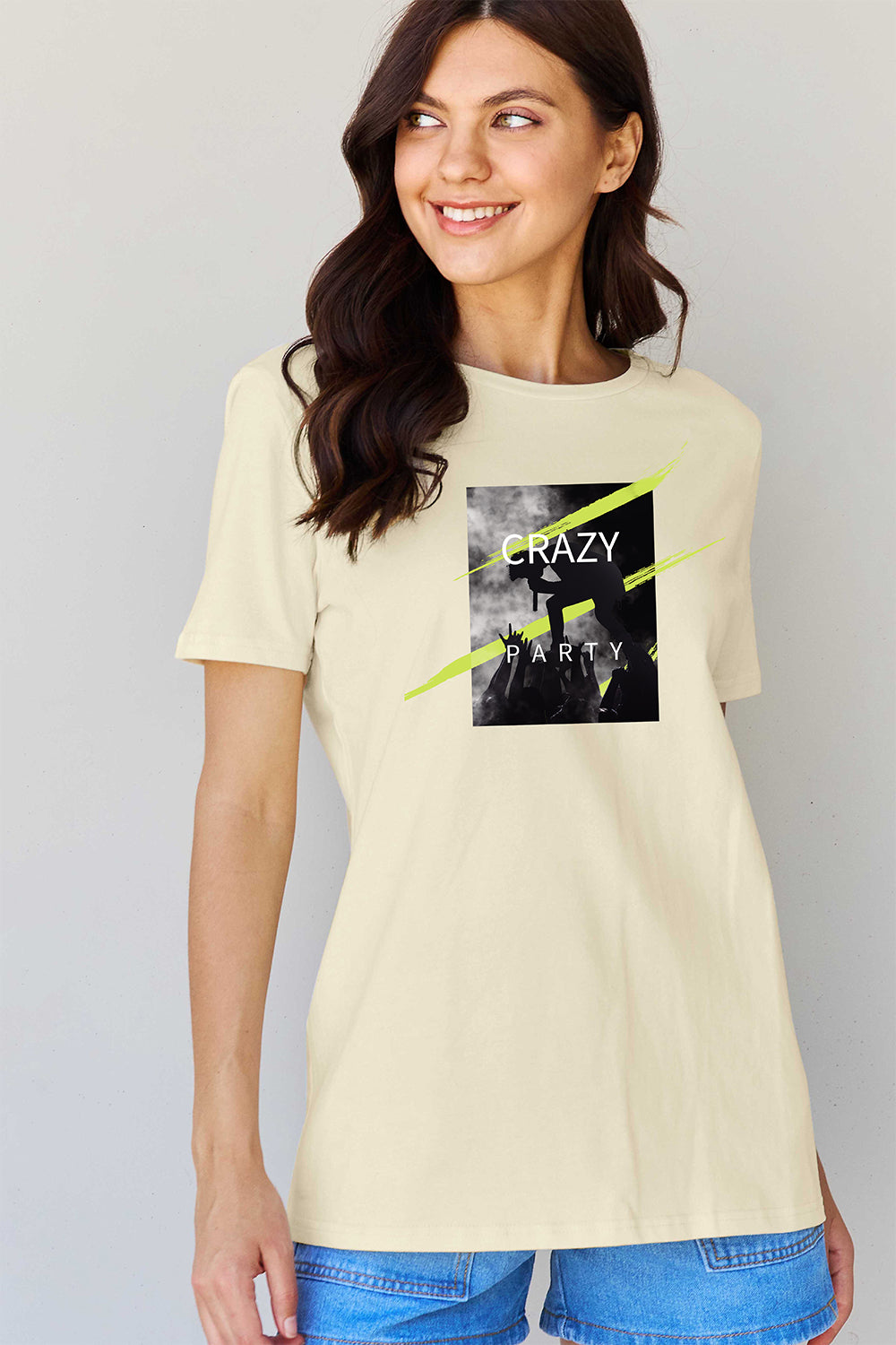 Simply Love Full Size CRAZY PARTY Graphic T-Shirt