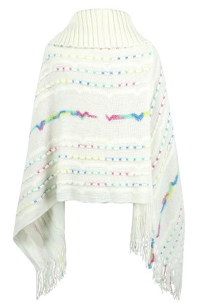 Cloak Sleeve Fringe Detail Poncho