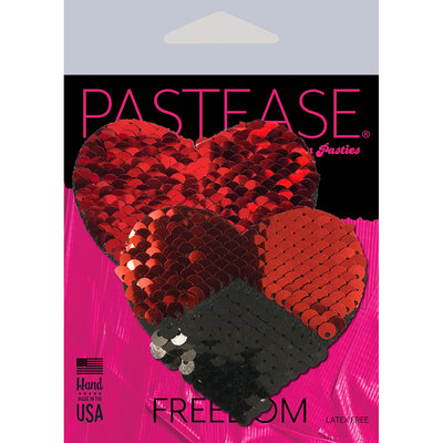 Pastease Sequin Hearts Red/Black