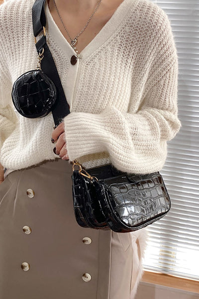 PU Leather Shoulder Bag with Wallet