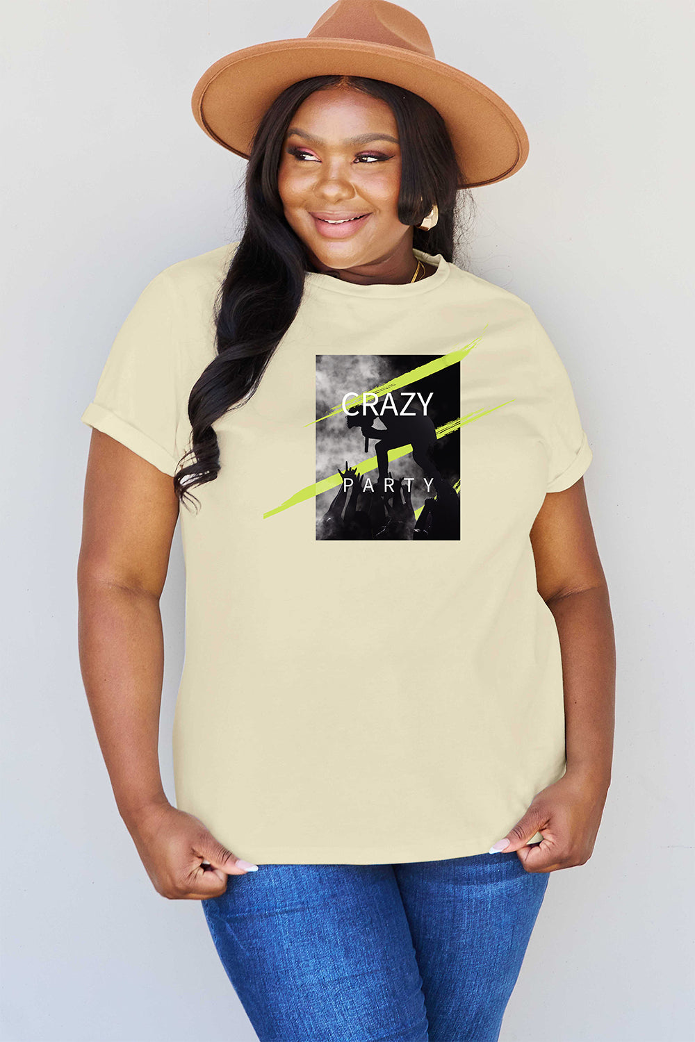 Simply Love Full Size CRAZY PARTY Graphic T-Shirt