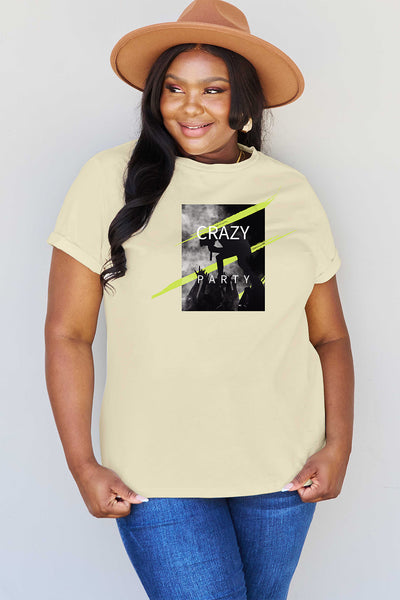 Simply Love Full Size CRAZY PARTY Graphic T-Shirt