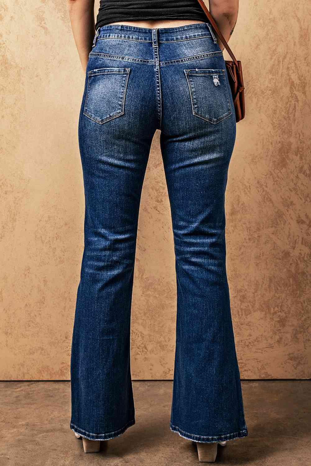 Baeful High Rise Flare Jeans with Pockets