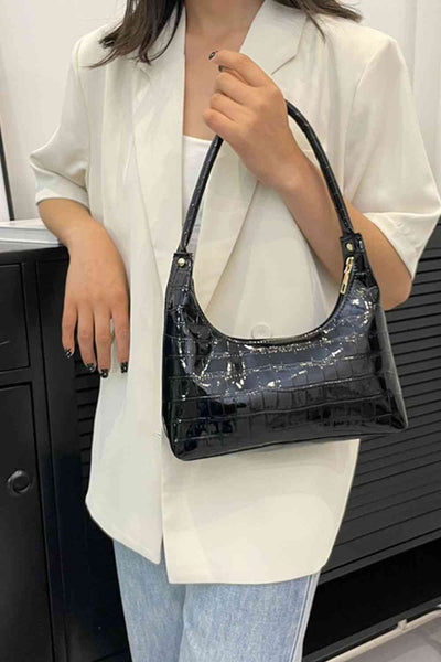 Textured PU Leather Shoulder Bag