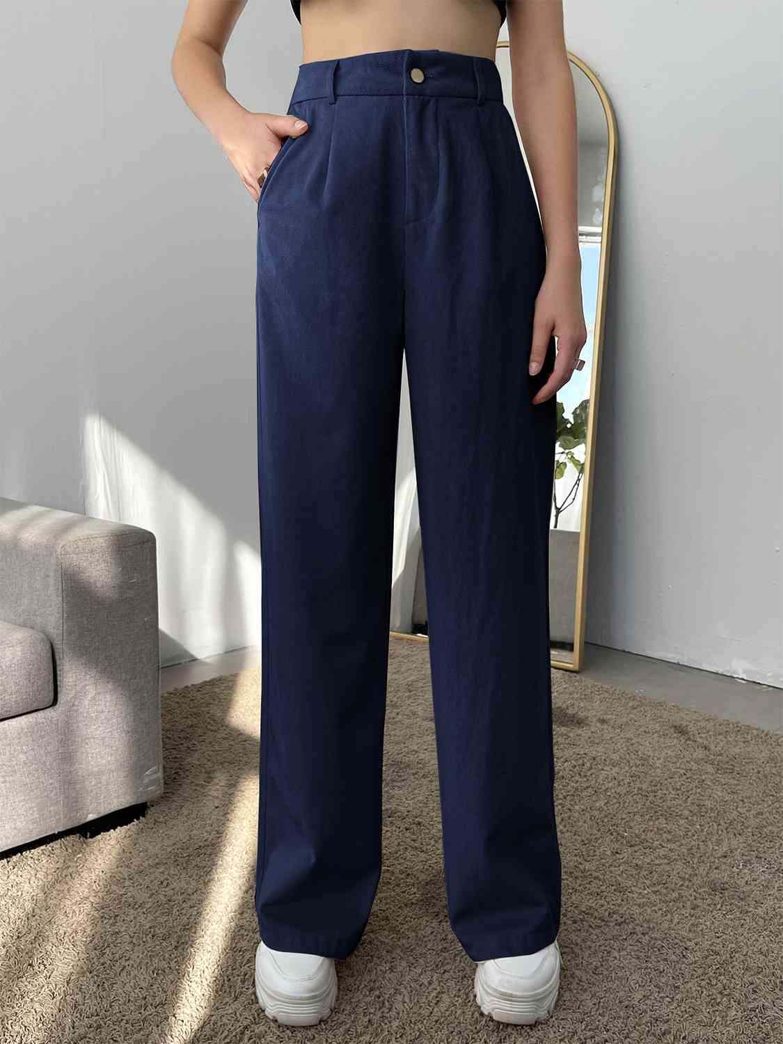 Straight Leg High Waist Pants