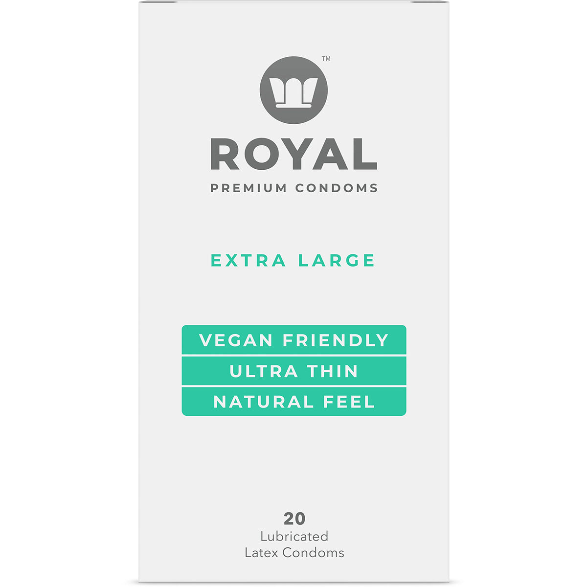 Royal Condoms XL Vegan Condoms 20pk
