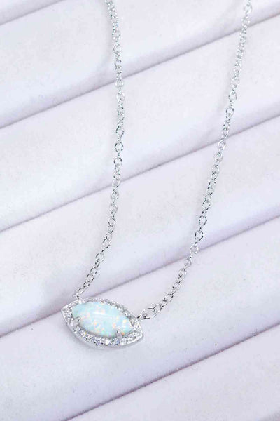 18k Rose Gold-Plated Opal Pendant Necklace
