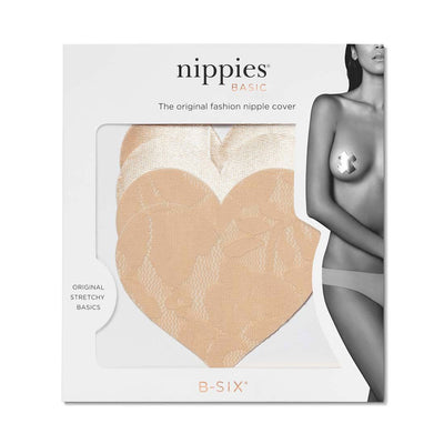Nippies Basics Crme Hearts - Size B