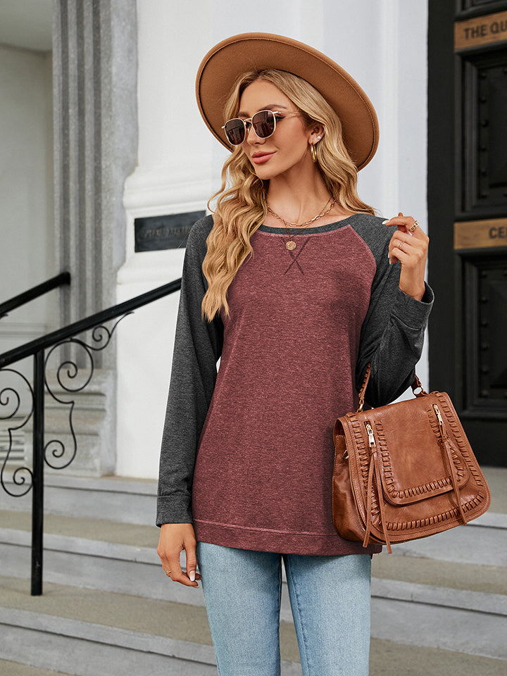 Round Neck Raglan Sleeve T-Shirt