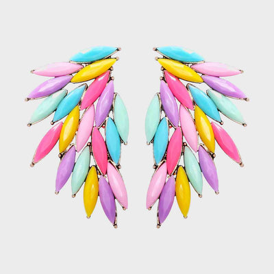 Alloy Acrylic Wing Earrings