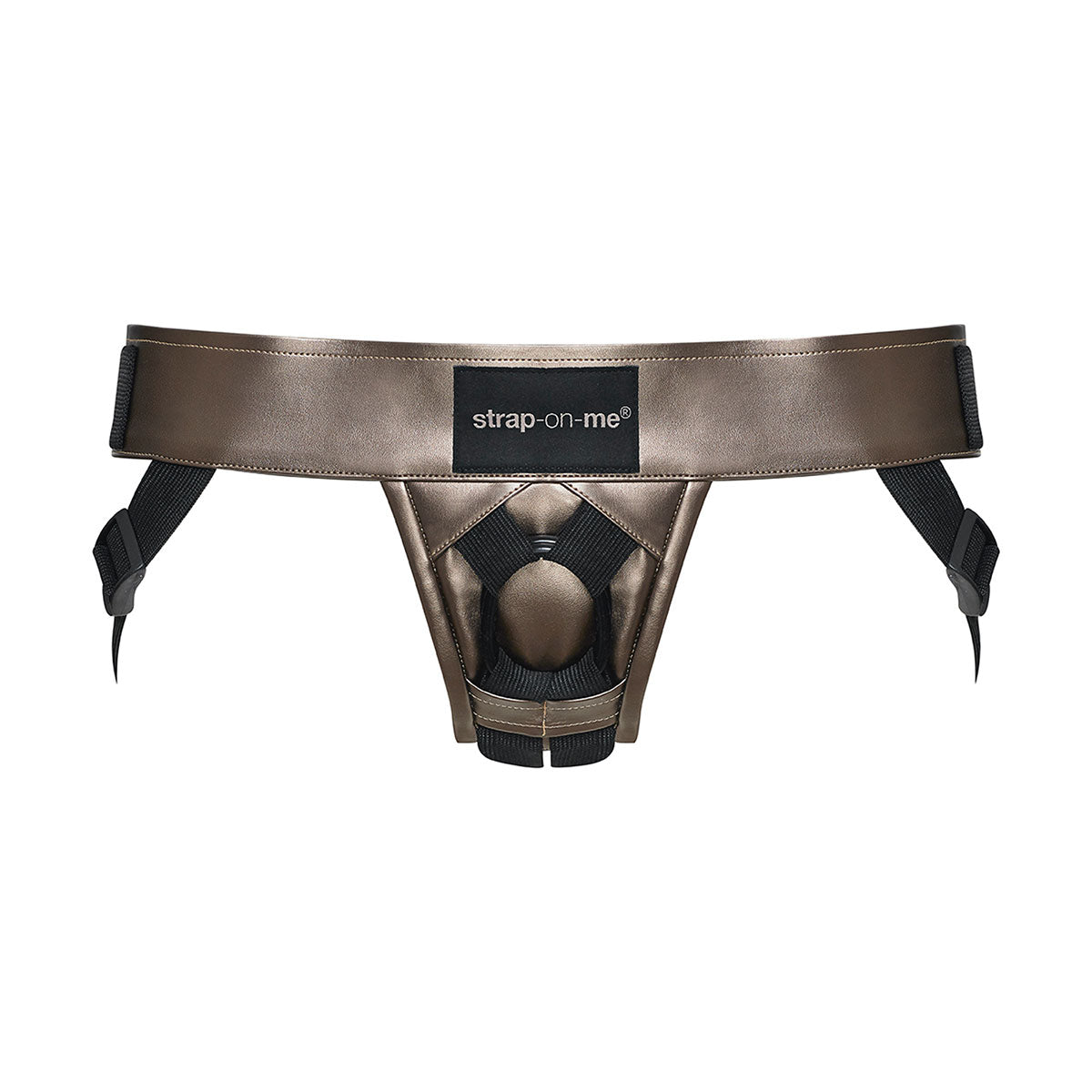 Strap-On-Me Curious Leatherette Harness - Bronze