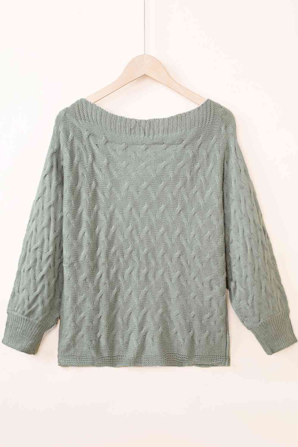 Boat Neck Long Sleeve Sweater