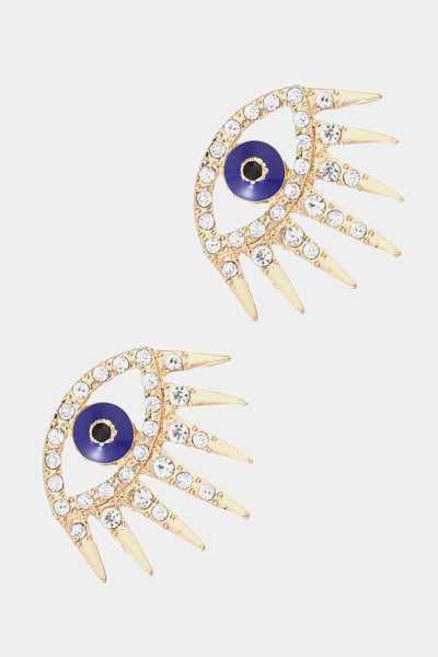 Evil Eye Rhinestone Dangle Earrings