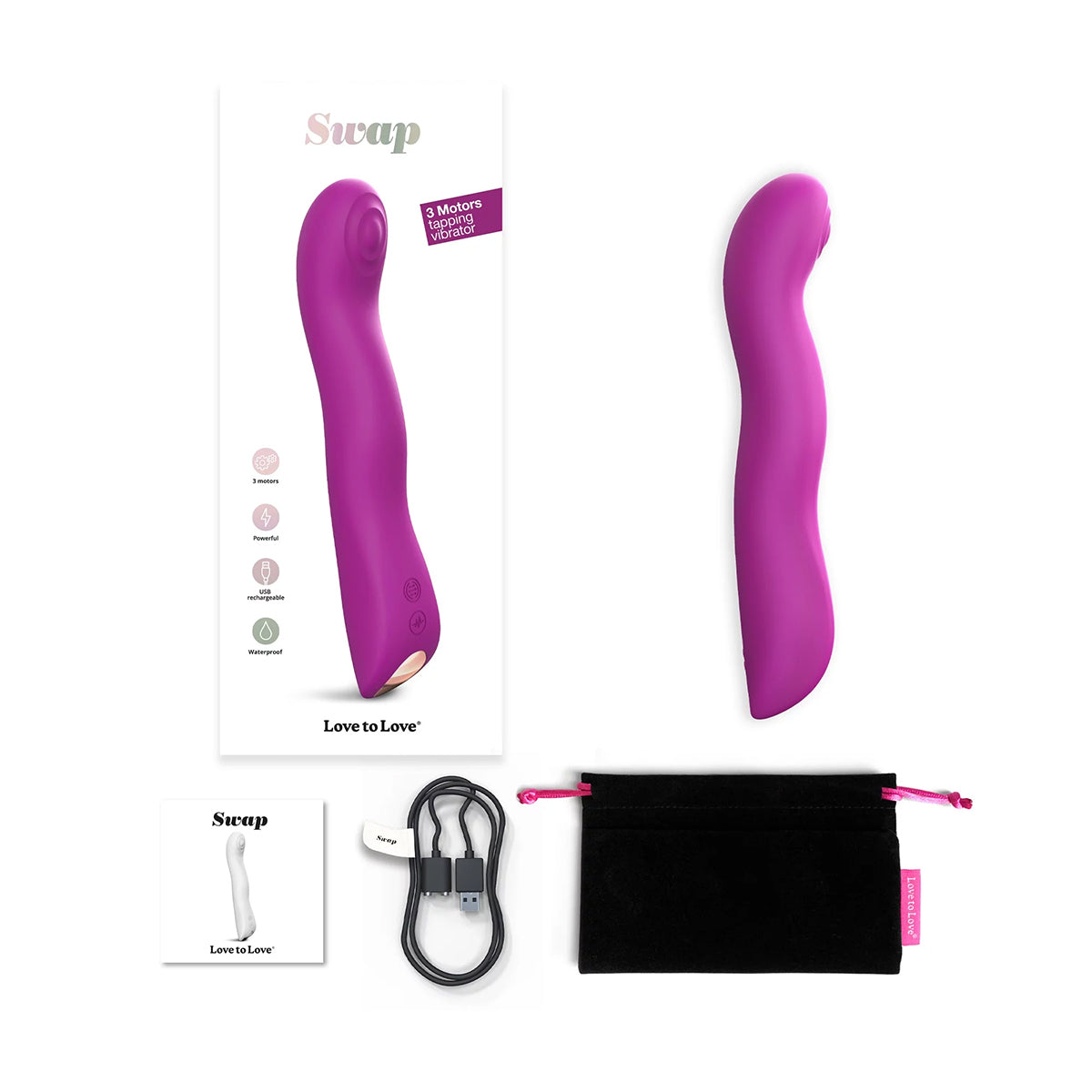 Love to Love Swap Tapping Vibrator - Sweet Orchid