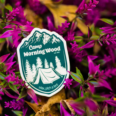 Twisted Wares Camp Morning Wood Sticker