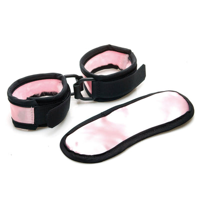 Sex Kitten Mask/Cuff Set Pink and Black