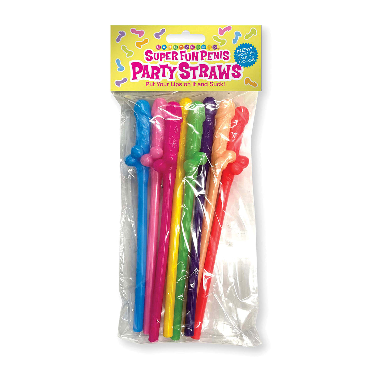 Super Fun Penis Straws Multicolor 8pk