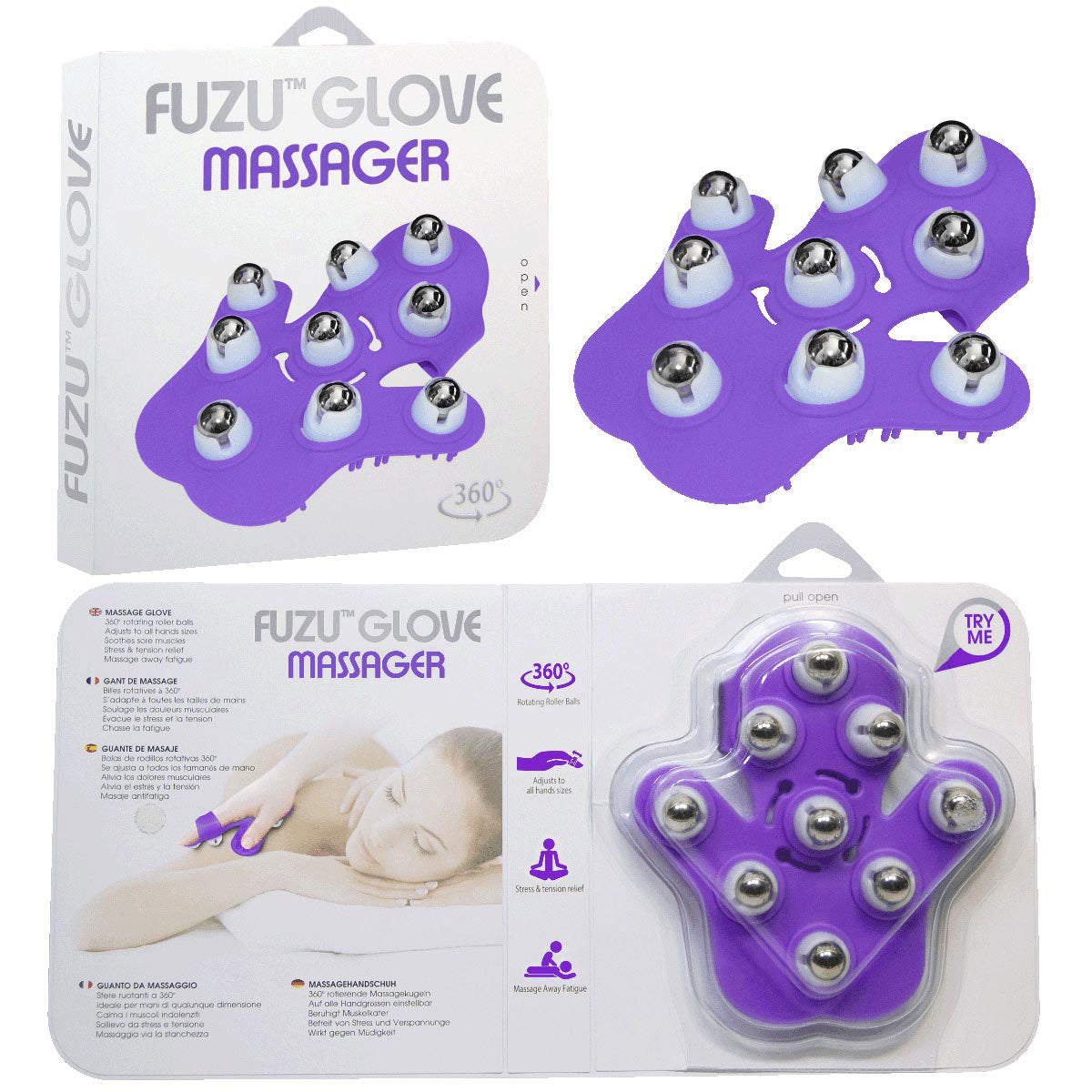 Fuzu Glove Massager - Purple