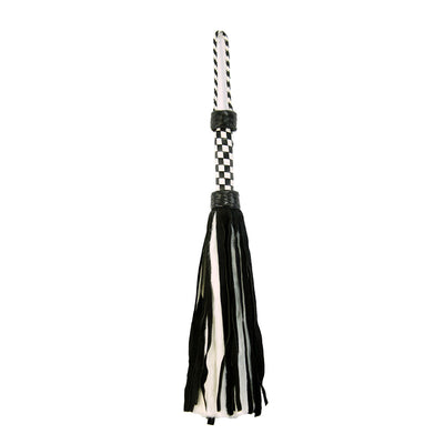 Suede and Fluff MINI Flogger - 18" - White/Black