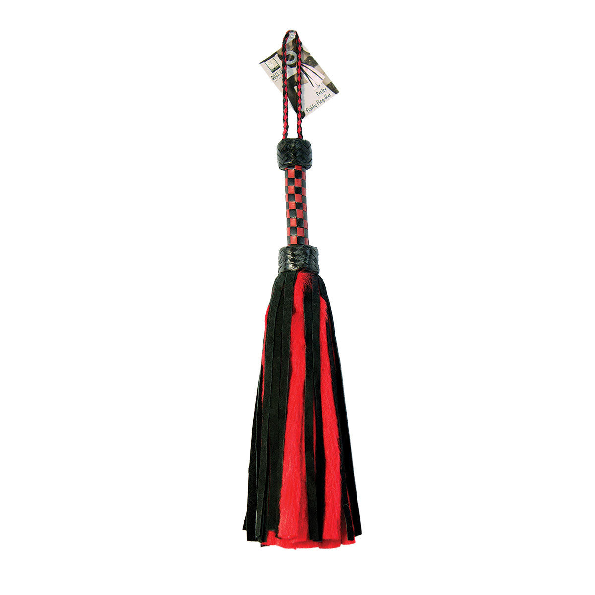 Suede and Fluff MINI Flogger - 18" - Red/Black