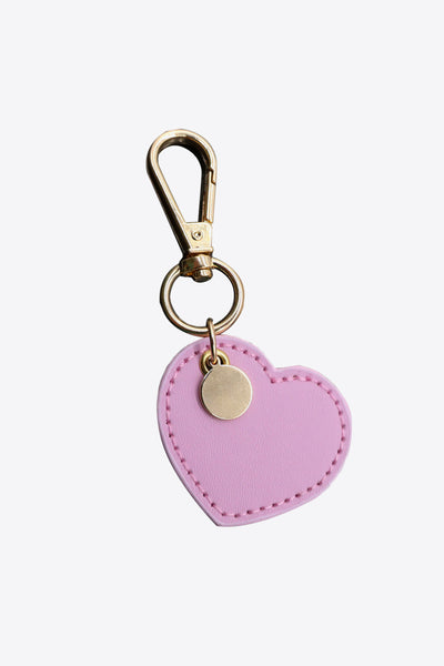 Assorted 4-Pack Heart Shape PU Leather Keychain