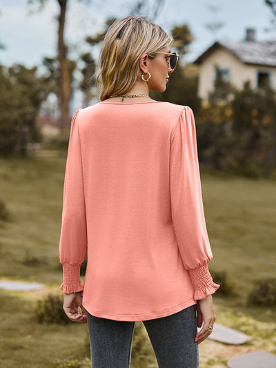 Puff Sleeve Pleated Blouse