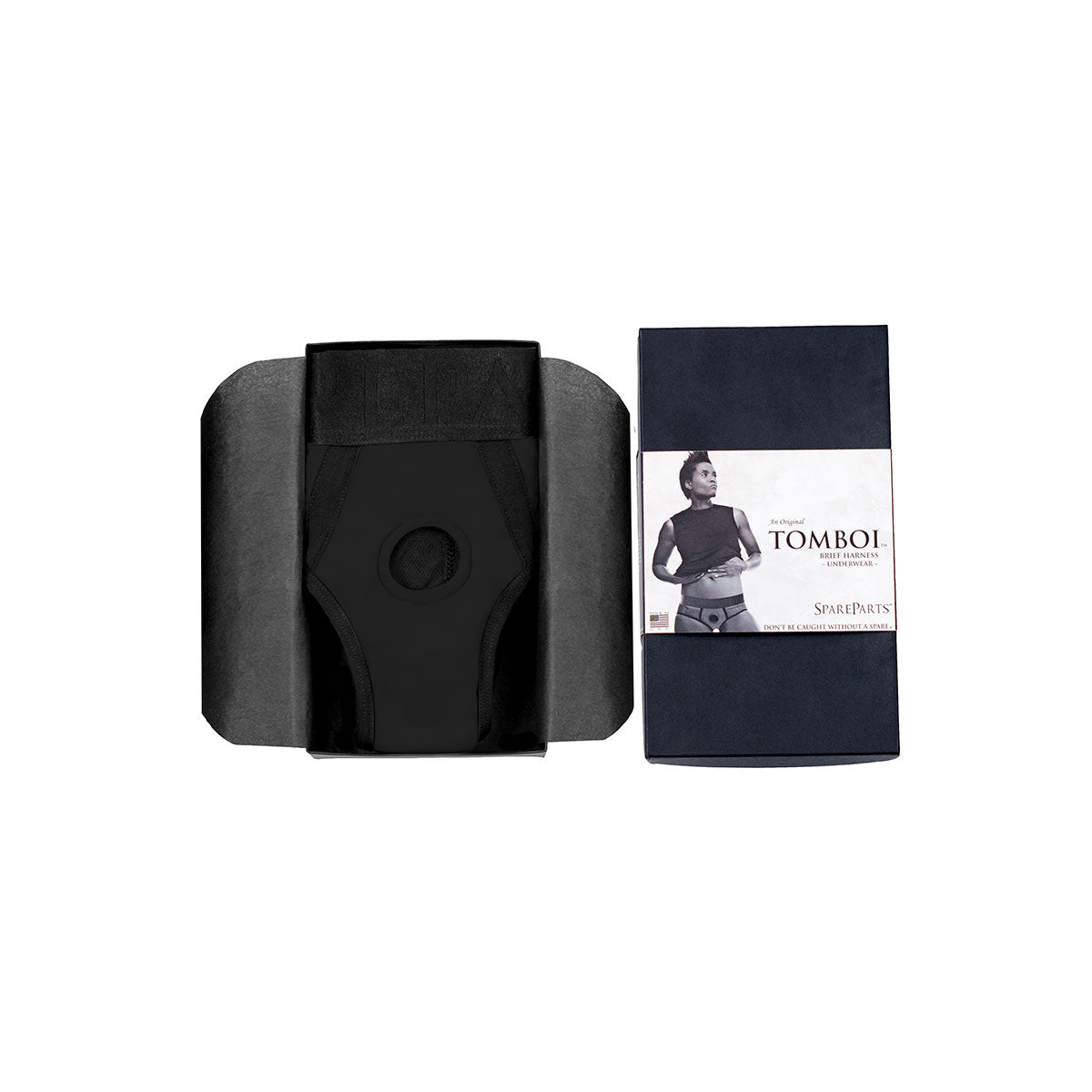 SpareParts Tomboi Harness Black/Black Nylon - 5X