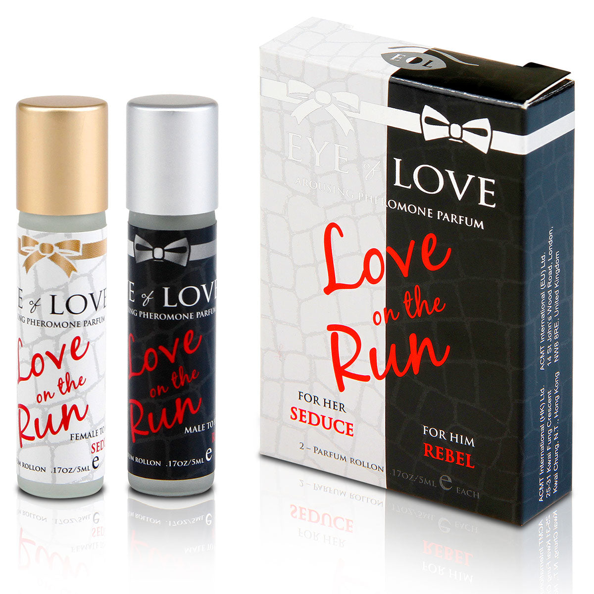 Eye of Love - Love on the Run Couples Kit 5ml Each - Seduce (F to M) / Rebel (M to F)