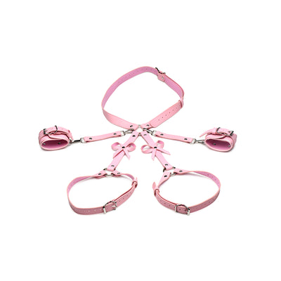 Bondage Harness with Bows M/L - Pink