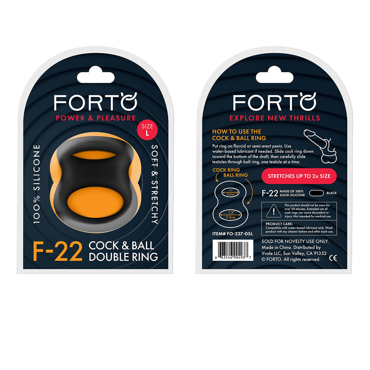 FORTO F-22 57/60mm D-Ring - Black