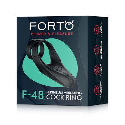 FORTO F-48 Vibrating Perineum Double C-Ring - Black