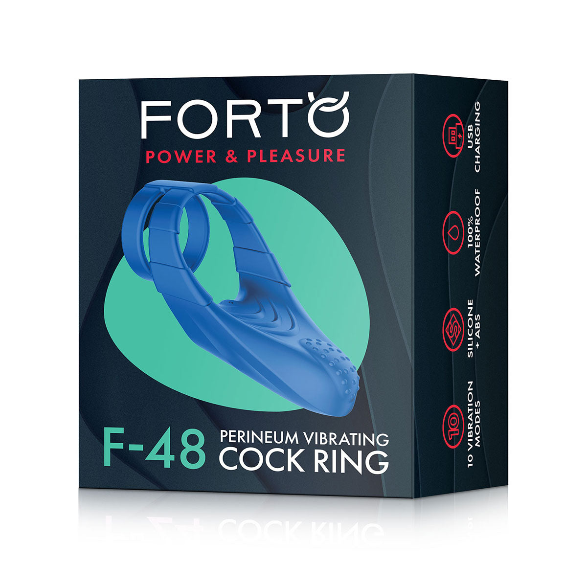 FORTO F-48 Vibrating Perineum Double C-Ring - Blue