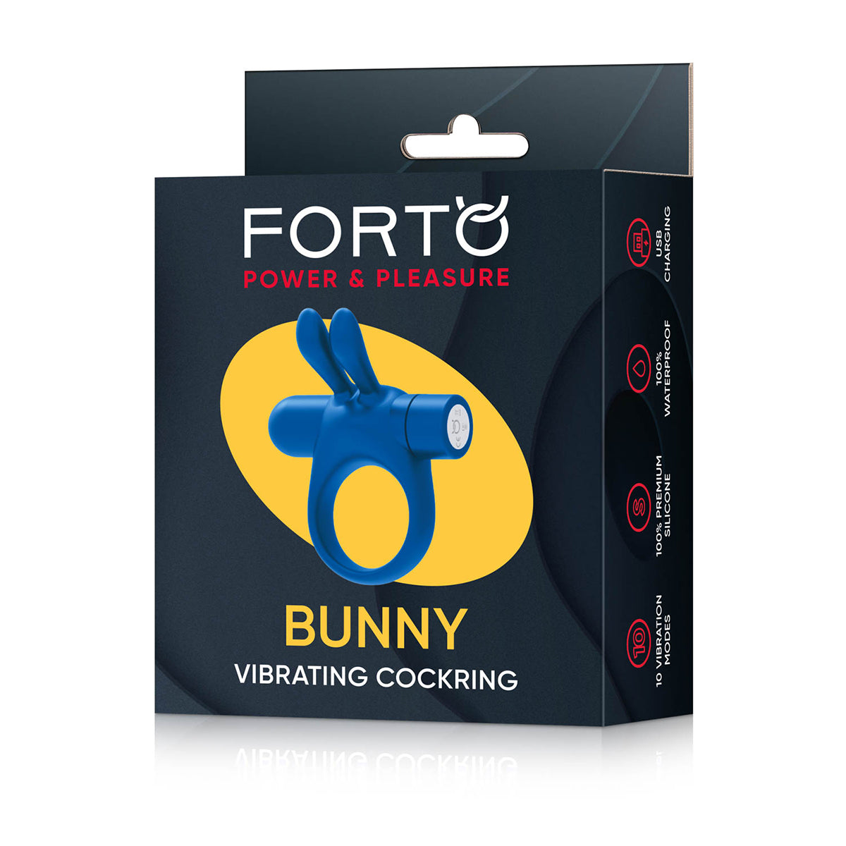 FORTO Vibrating Bunny C-Ring - Blue