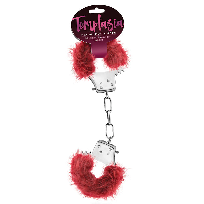 Temptasia - Plush Fur Cuffs - Burgundy Blush Novelties