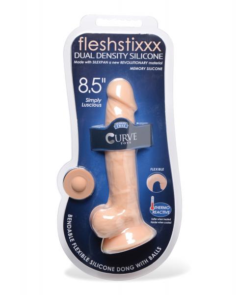 Fleshstixxx 8.5 In Silicone Dildo W/ Balls Vanilla sextoyclub.com