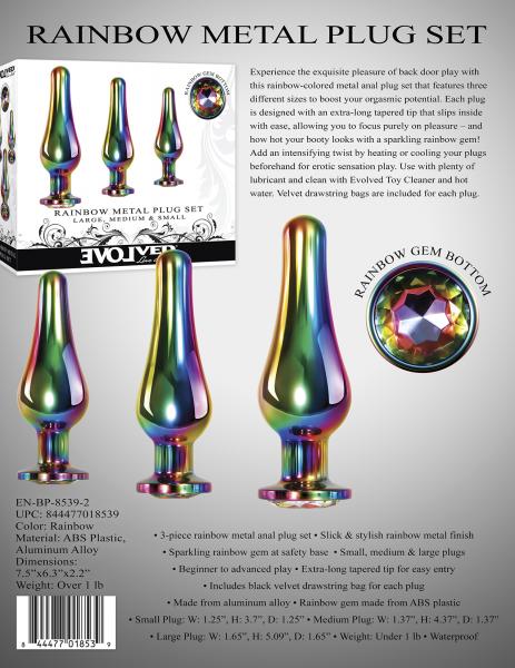 Rainbow Metal Plug Set sextoyclub.com