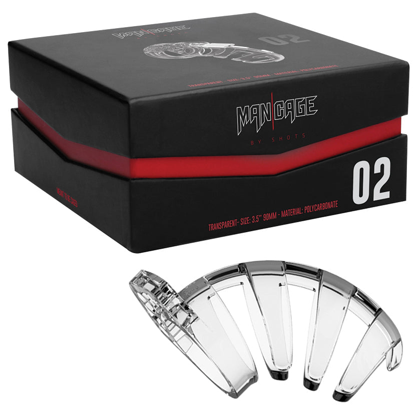 Mancage Model 2 Chastity 3.5 Inch Cock Cage - Transparent Shots Mancage