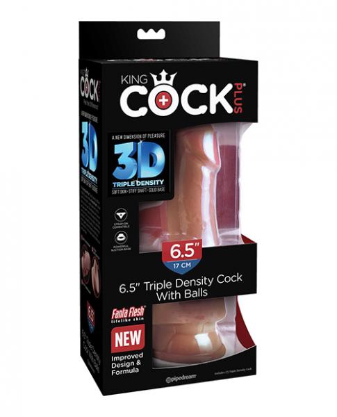King Cock Plus 6.5 In Triple Density Cock W/ Balls Tan sextoyclub.com