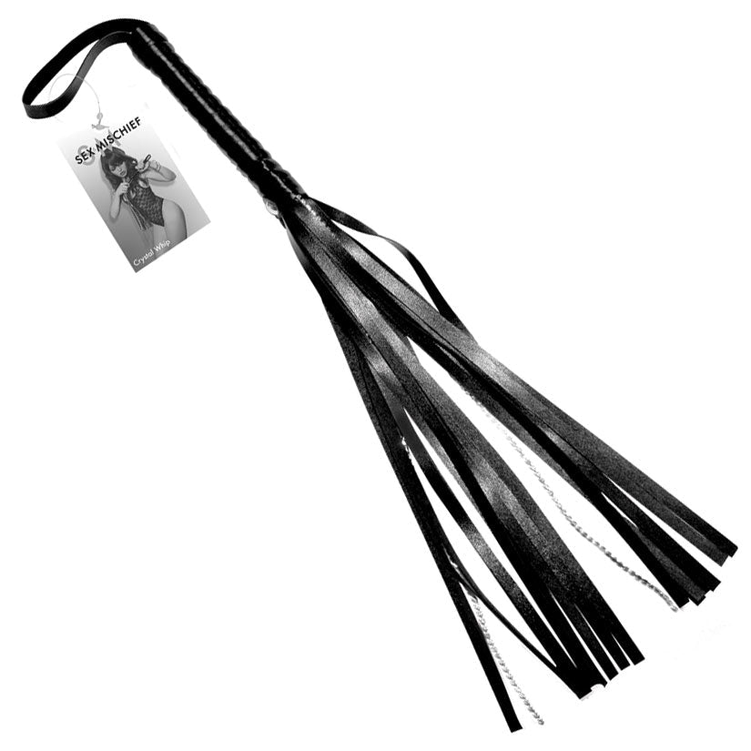 Sex and Mischief Crystal Whip - Black Sportsheets