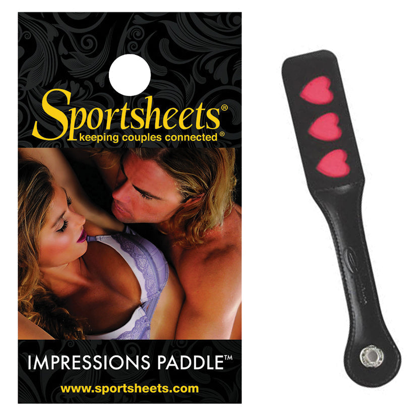 12 Inch Leather Impression Paddle - Heart Sportsheets