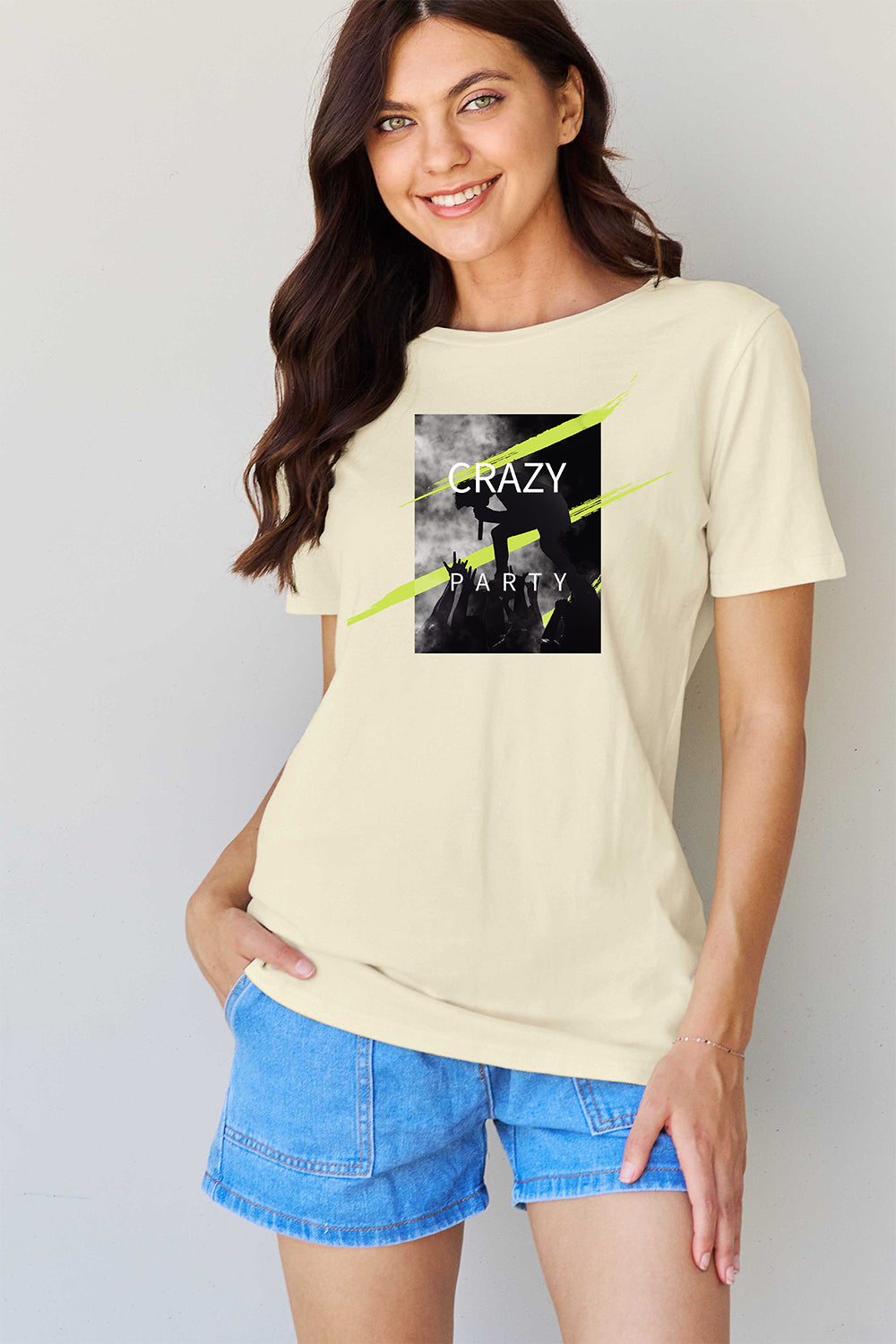 Simply Love Full Size CRAZY PARTY Graphic T-Shirt