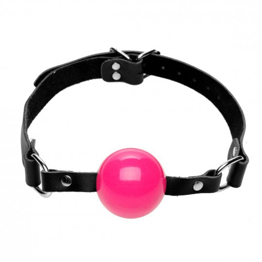 Pink Silicone Ball Gag with Leather Straps Sex Distribution